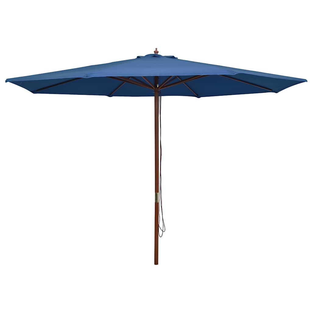 Parasol vidaxl avec poteau en bois 350 cm bleu