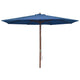 Parasol vidaxl avec poteau en bois 350 cm bleu