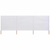 Pare-brise Vidaxl 3 panneaux 400x80 cm Sable de tissu blanc - afbeelding 1