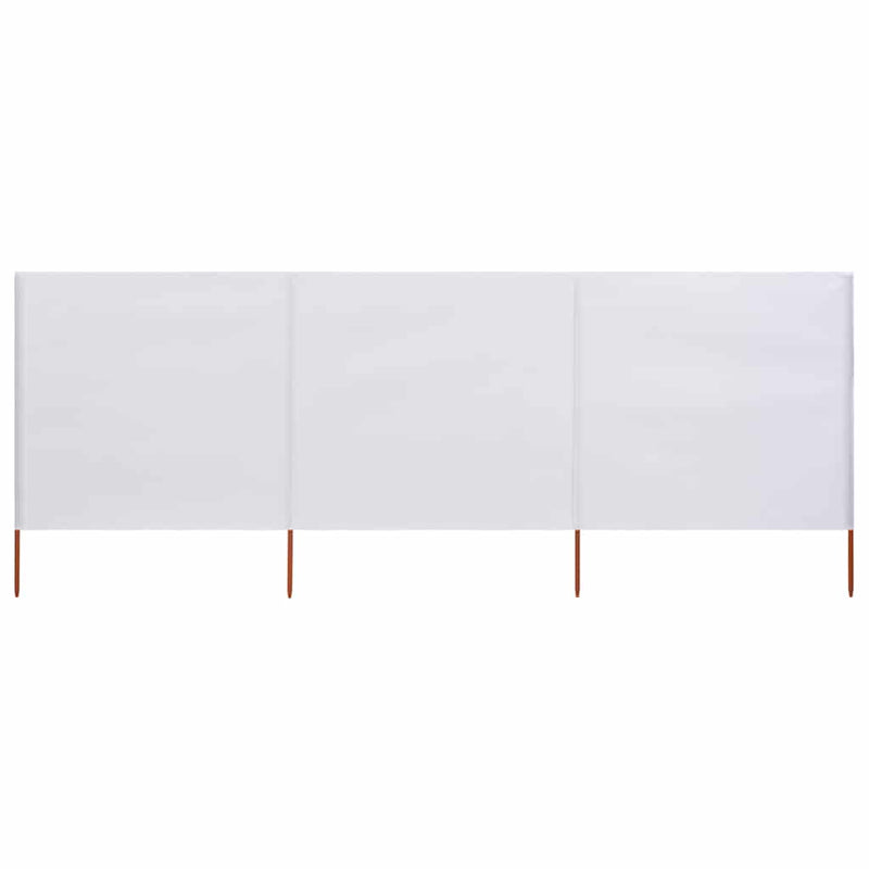 Pare-brise Vidaxl 3 panneaux 400x80 cm Sable de tissu blanc