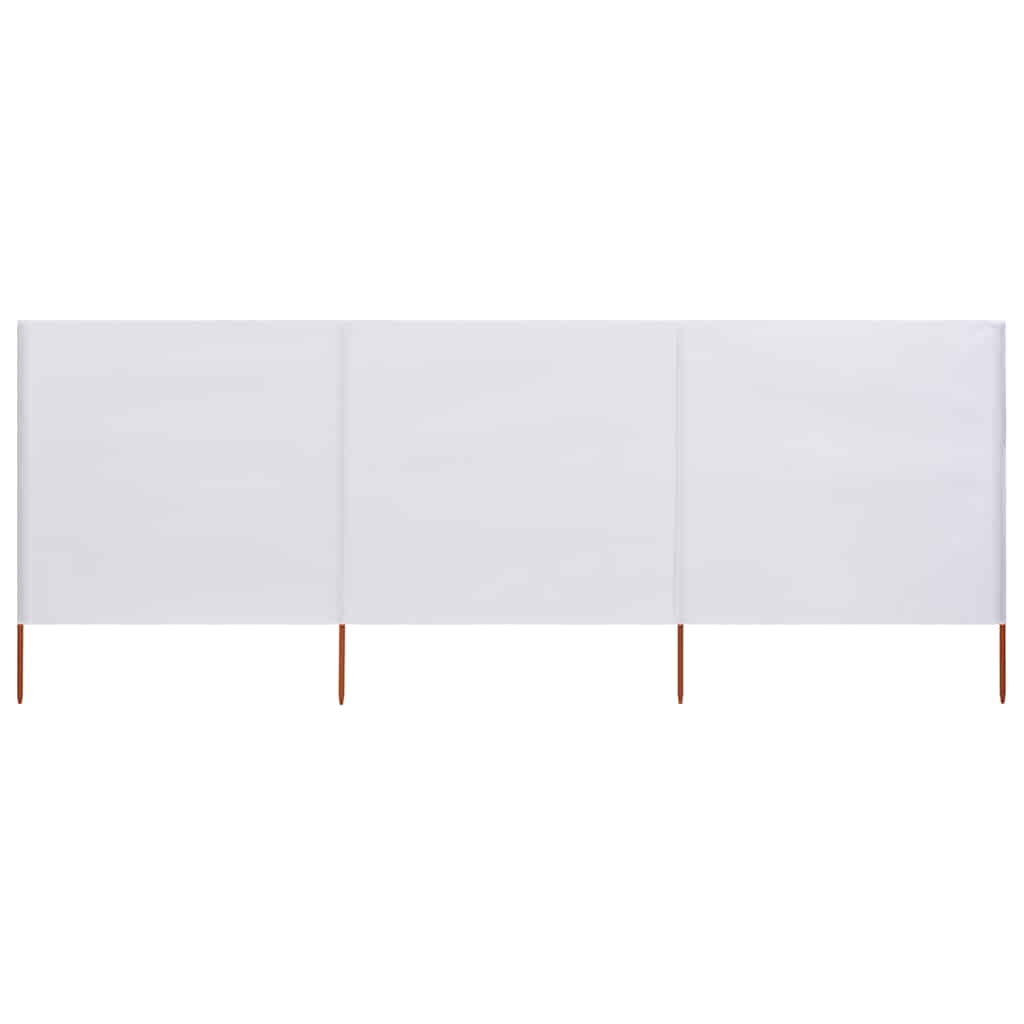 Pare-brise Vidaxl 3 panneaux 400x80 cm Sable de tissu blanc