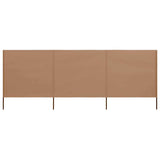 Pare-brise vidaxl 3 panneaux 400x80 cm tissu taupe - afbeelding 1