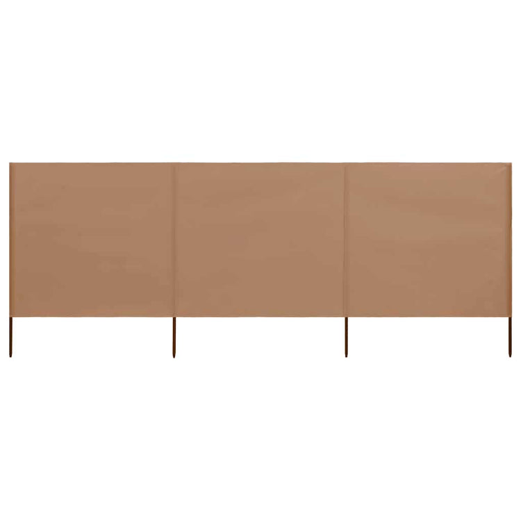 Pare-brise vidaxl 3 panneaux 400x80 cm tissu taupe