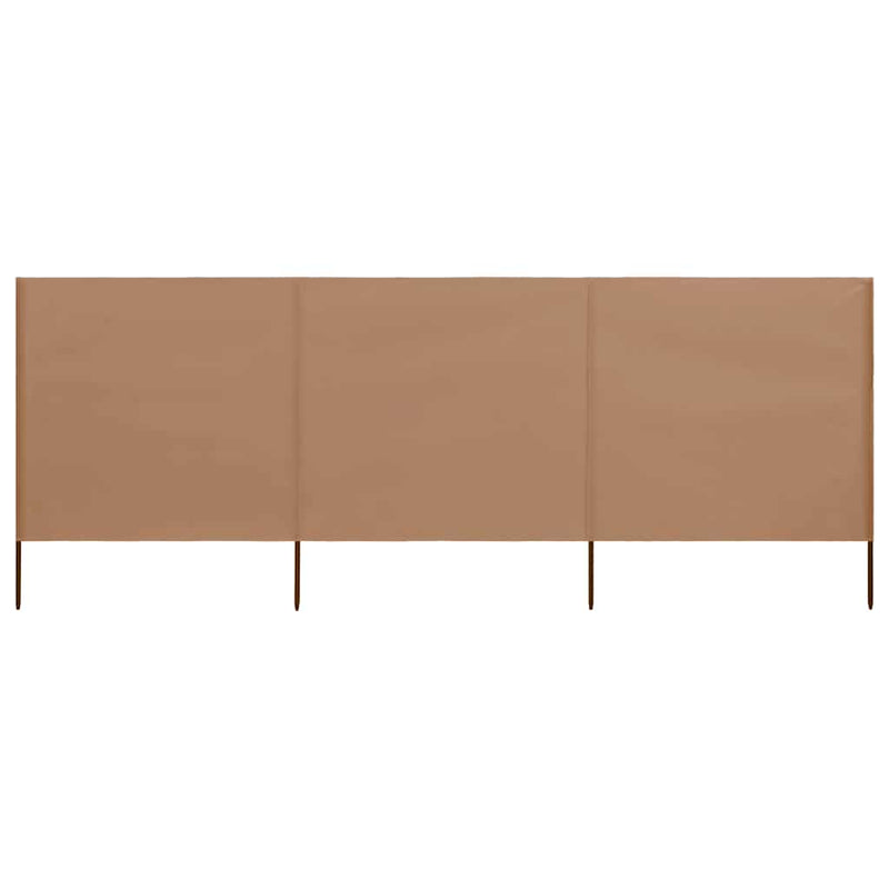 Pare-brise vidaxl 3 panneaux 400x80 cm tissu taupe