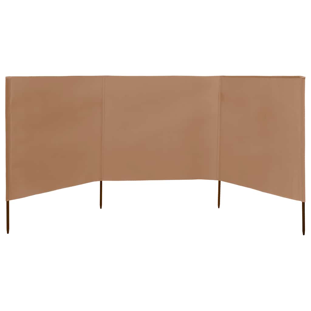 Pare-brise vidaxl 3 panneaux 400x80 cm tissu taupe