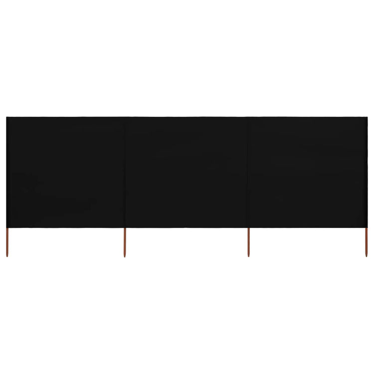 Pare-brise vidaxl 3 panneaux 400x80 cm tissu noir
