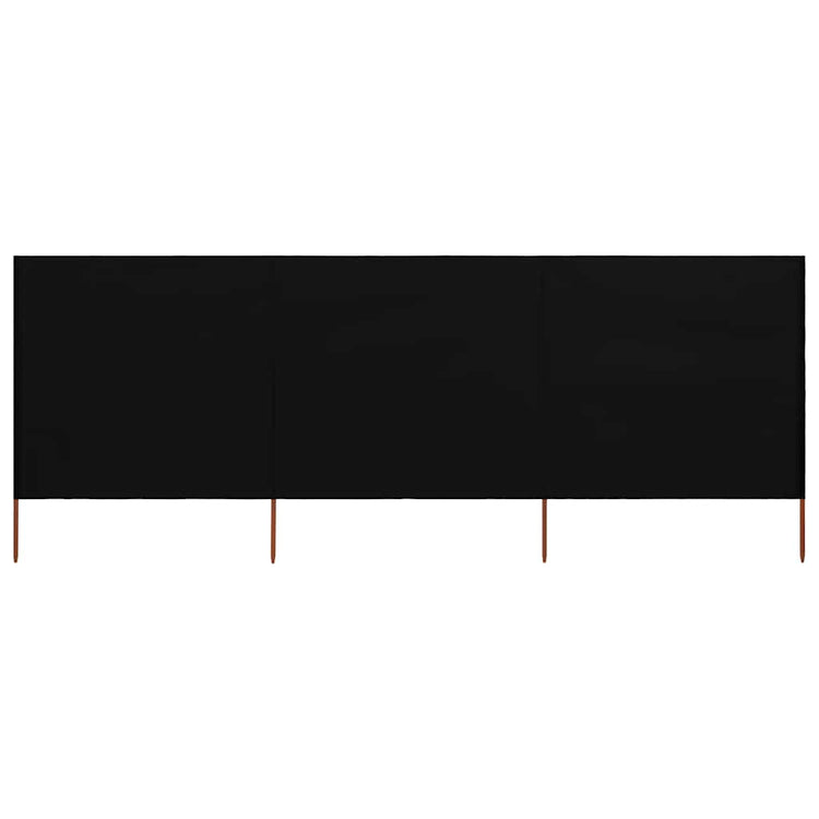 Pare-brise vidaxl 3 panneaux 400x120 cm tissu noir