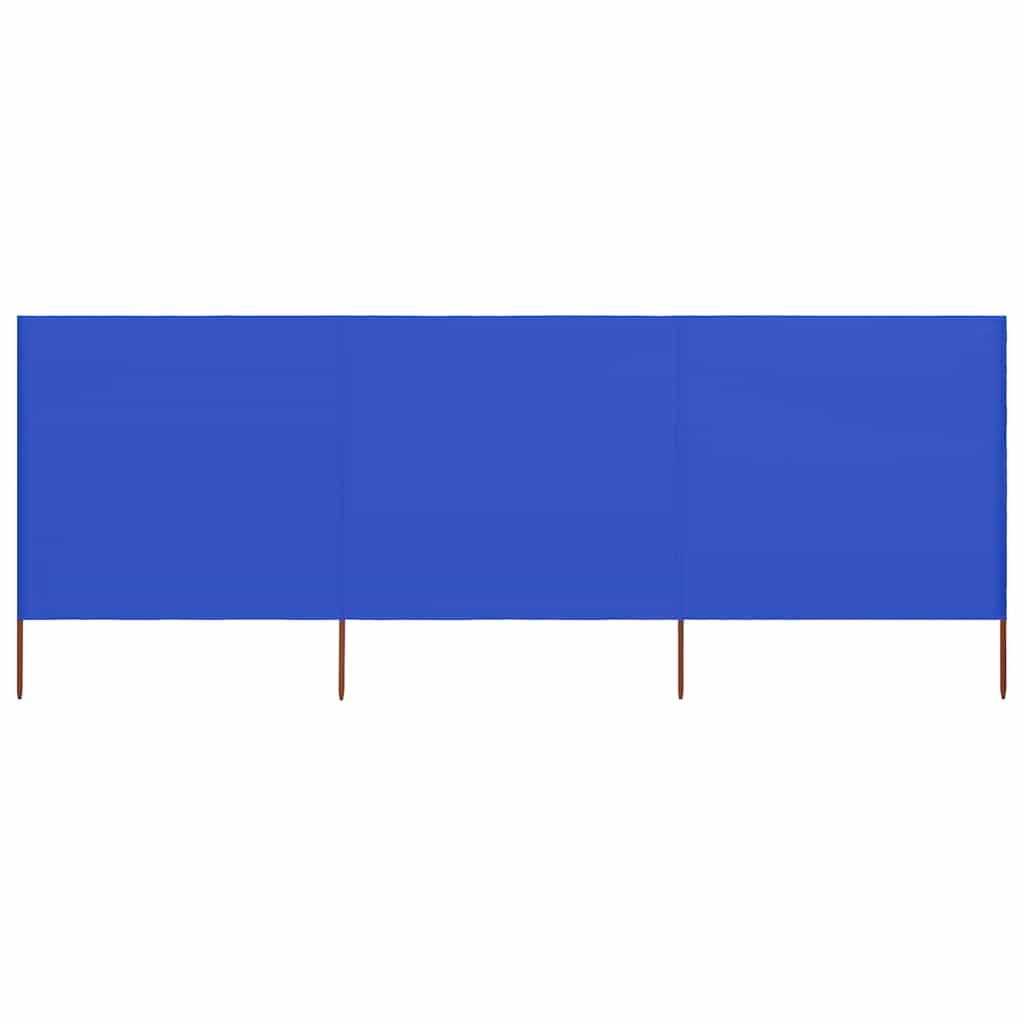 Pare-brise vidaxl 3 panneaux 400x120 cm tissu azure bleu