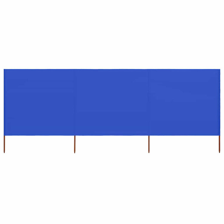 Pare-brise vidaxl 3 panneaux 400x120 cm tissu azure bleu