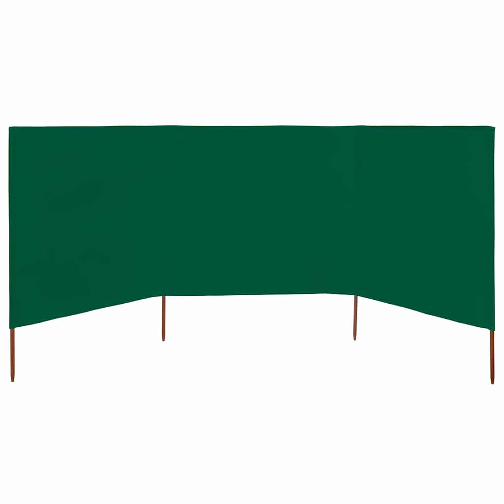 Pare-brise Vidaxl 3 panneaux 400x160 cm Tissu vert