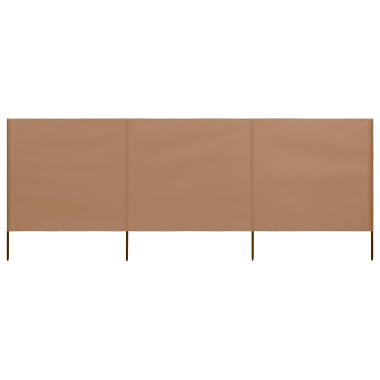 Pare-brise Vidaxl 3 panneaux 400x160 cm tissu taupe