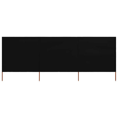 Pare-brise Vidaxl 3 panneaux 400x160 cm Tissu noir