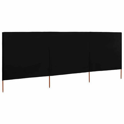 Pare-brise Vidaxl 3 panneaux 400x160 cm Tissu noir