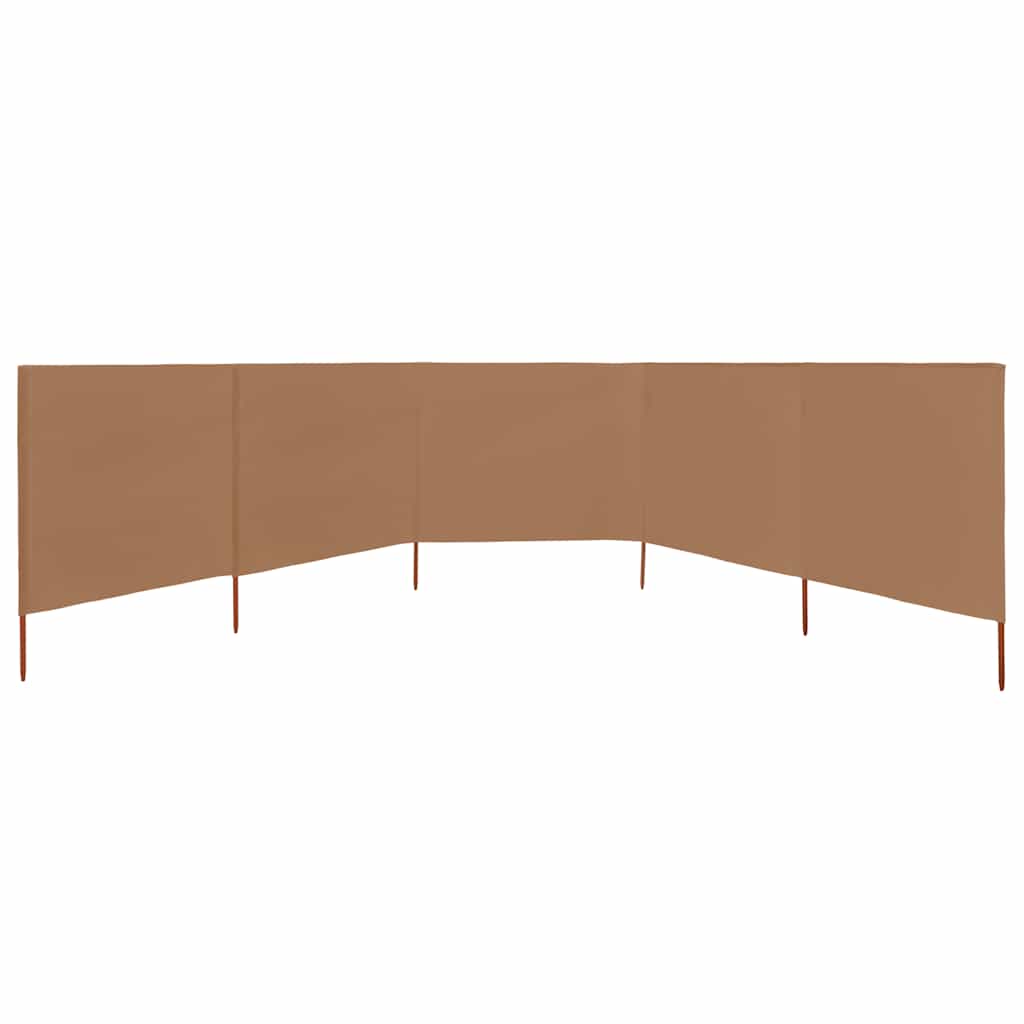 Pare-brise Vidaxl 5 panneaux 600x80 cm tissu taupe
