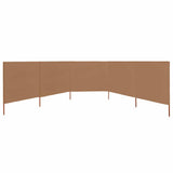 Pare-brise Vidaxl 5 panneaux 600x80 cm tissu taupe - afbeelding 3