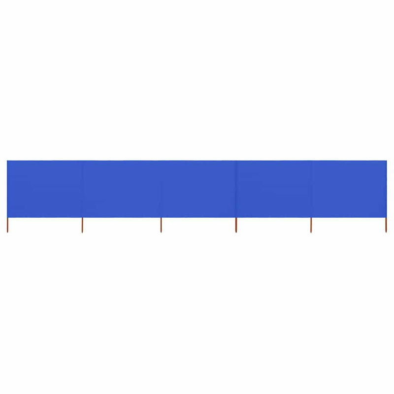 Pare-brise vidaxl 5 panneaux 600x80 cm tissu azure bleu