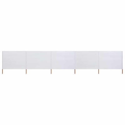 Pare-brise Vidaxl 5 panneaux 600x120 cm Sable de tissu blanc