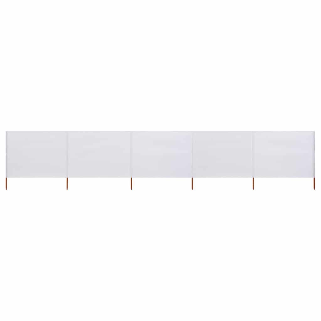 Pare-brise Vidaxl 5 panneaux 600x160 cm Sable de tissu blanc