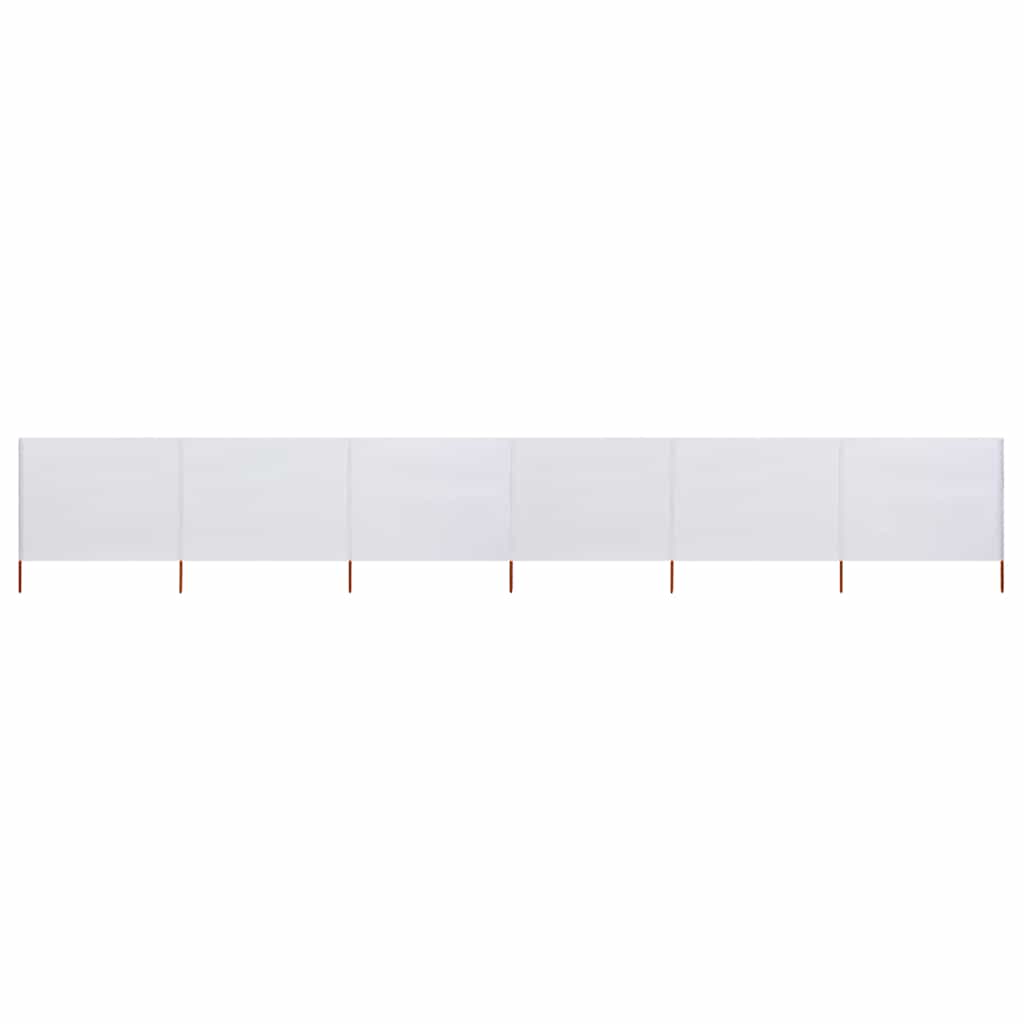 Pare-brise Vidaxl 6 panneaux 800x120 cm Sable de tissu blanc