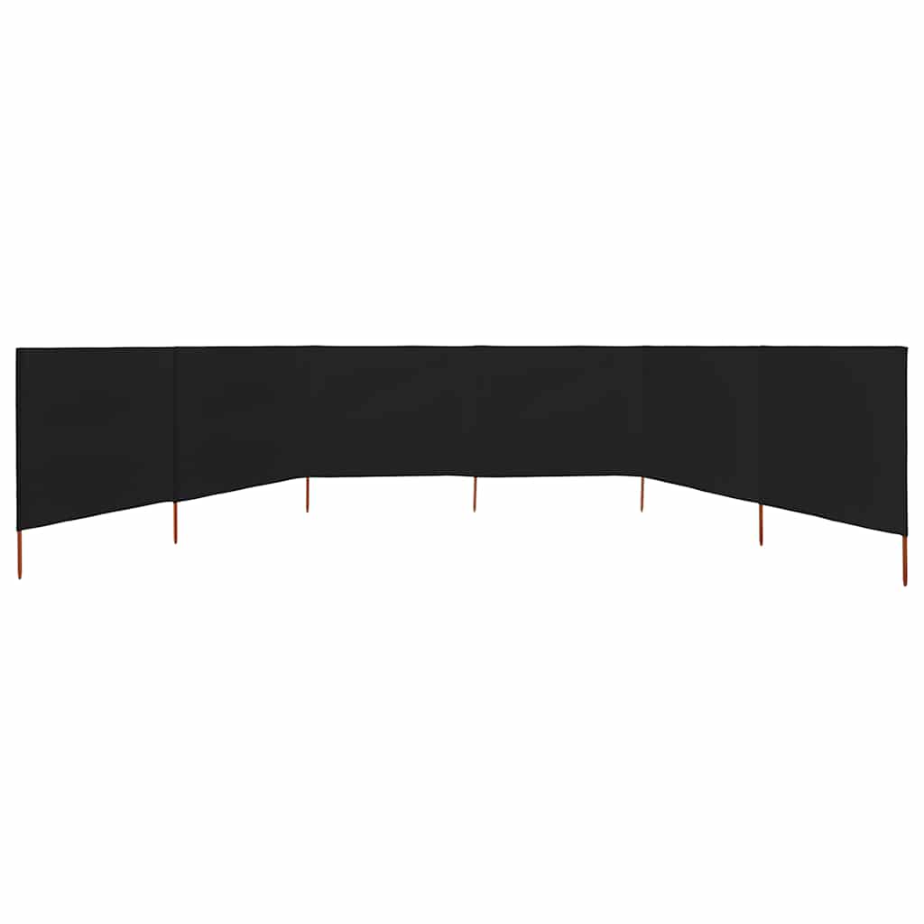 Pare-brise Vidaxl 6 panneaux 800x120 cm Tissu noir