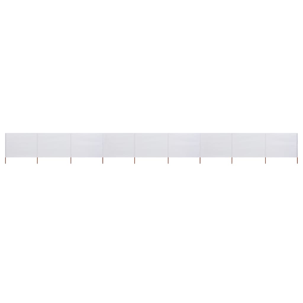 Pare-brise Vidaxl 9 panneaux 1200x80 cm Sable de tissu blanc