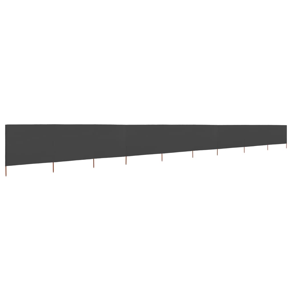 Pare-brise Vidaxl 9 panneaux 1200x80 cm Tissu anthracite