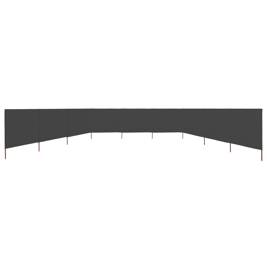 Pare-brise Vidaxl 9 panneaux 1200x80 cm Tissu anthracite