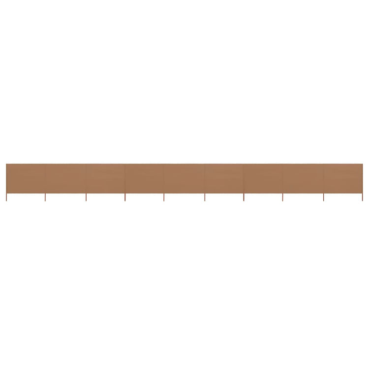 Pare-brise Vidaxl 9 panneaux 1200x80 cm tissu taupe