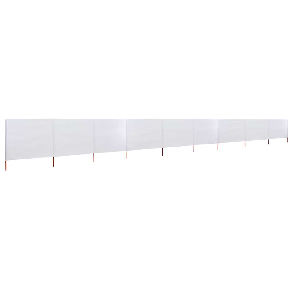 Pare-brise Vidaxl 9 panneaux 1200x120 cm Sable de tissu blanc