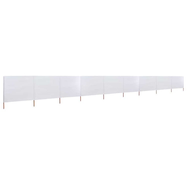 Pare-brise Vidaxl 9 panneaux 1200x120 cm Sable de tissu blanc