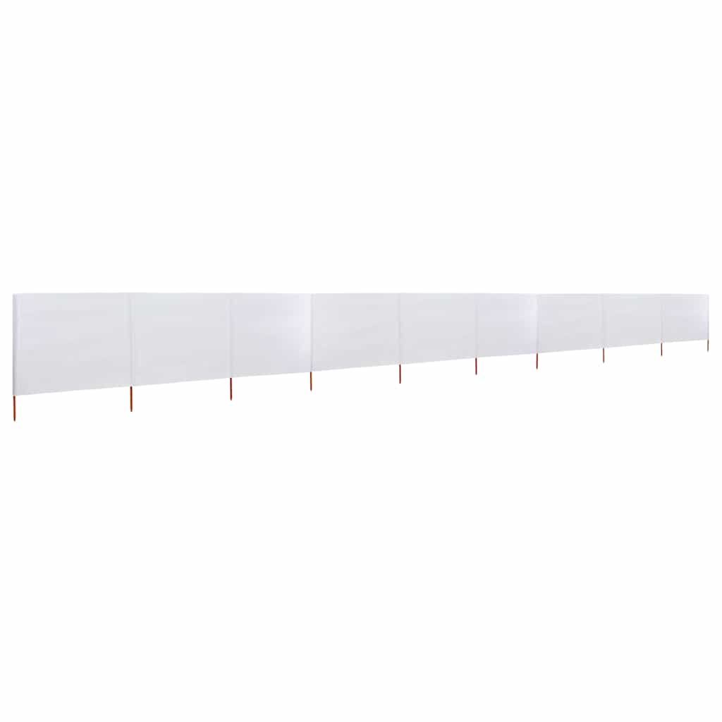 Pare-brise Vidaxl 9 panneaux 1200x160 cm Sable de tissu blanc