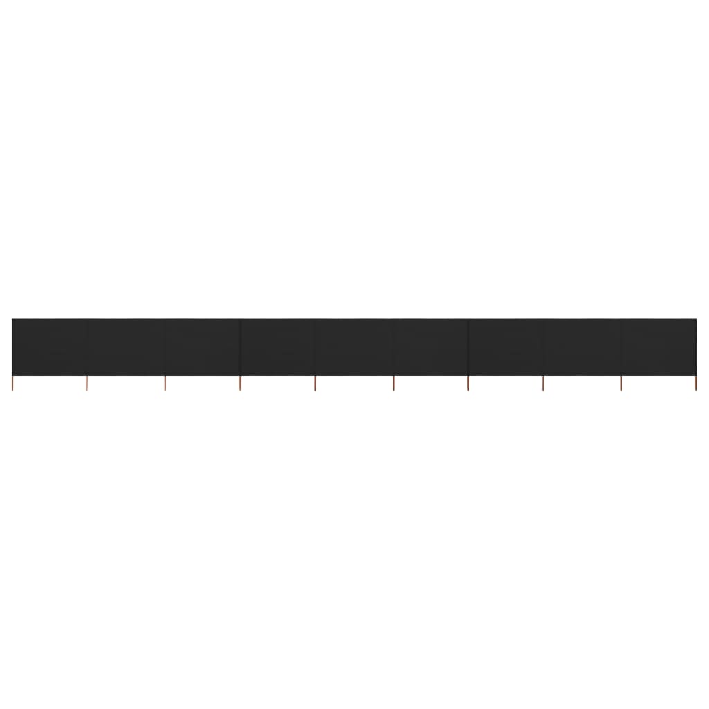 Pare-brise Vidaxl 9 panneaux 1200x160 cm tissu noir