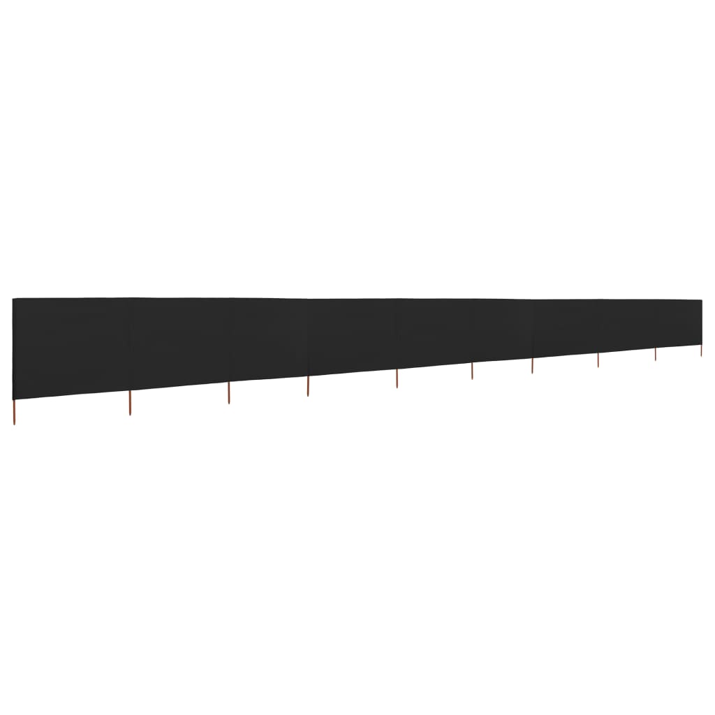 Pare-brise Vidaxl 9 panneaux 1200x160 cm tissu noir