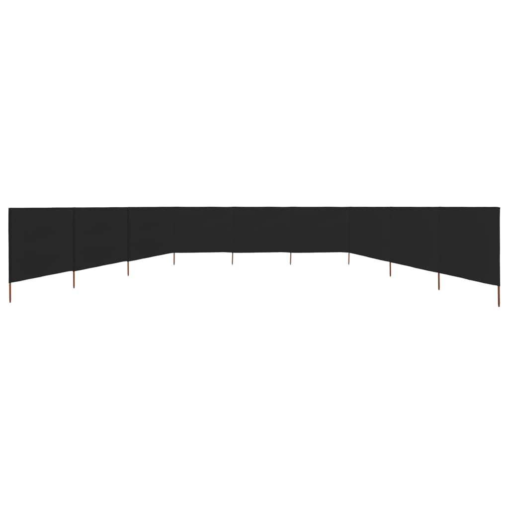 Pare-brise Vidaxl 9 panneaux 1200x160 cm tissu noir