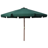 Vidaxl parasol avec poteau en bois 330 cm vert - afbeelding 1