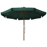 Vidaxl parasol avec poteau en bois 330 cm vert - afbeelding 2