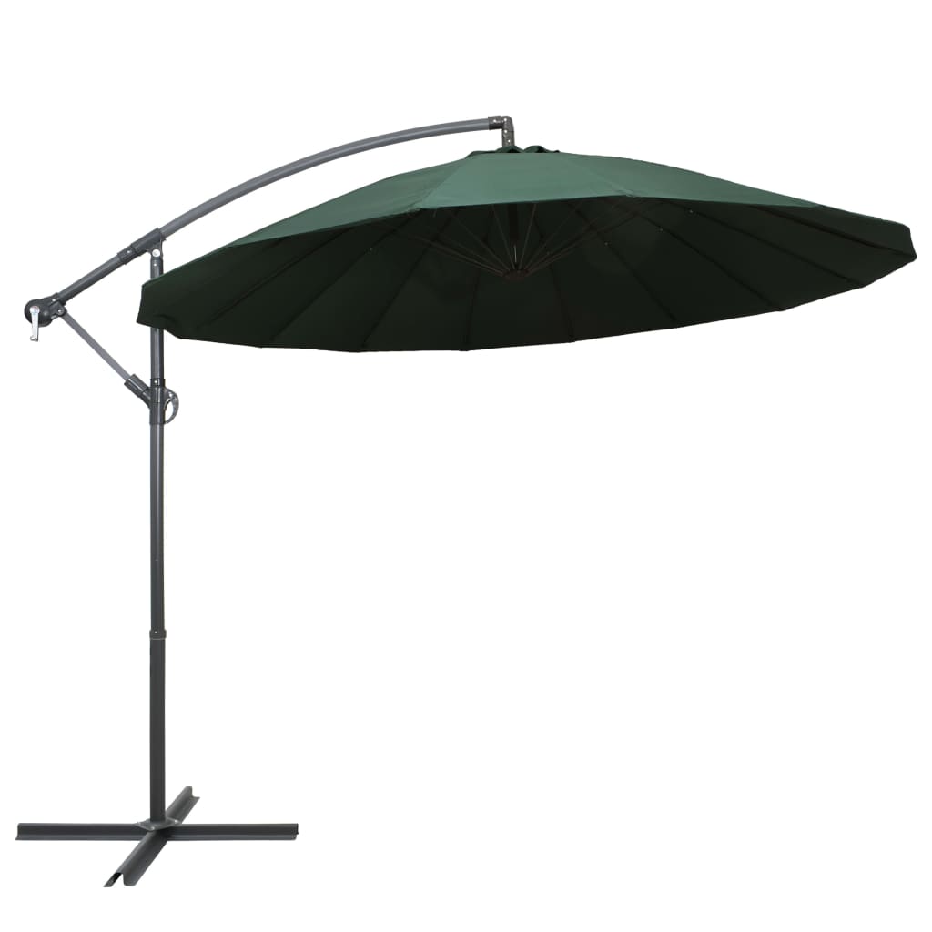 Vidaxl parasol flottant avec mât en aluminium 3 m vert