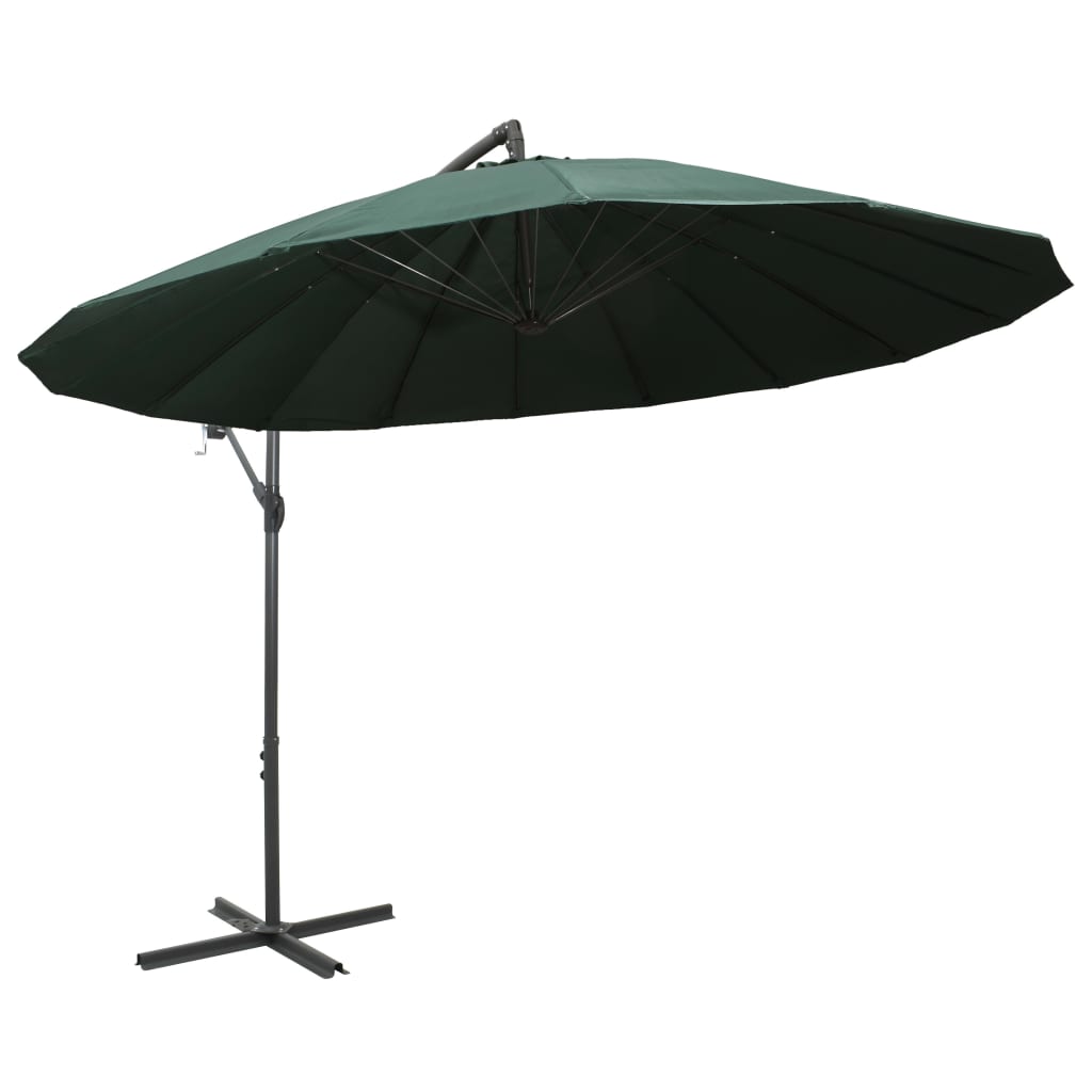 Vidaxl parasol flottant avec mât en aluminium 3 m vert