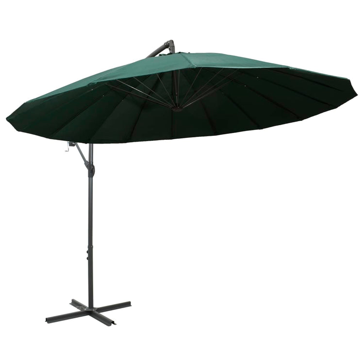 Vidaxl parasol flottant avec mât en aluminium 3 m vert
