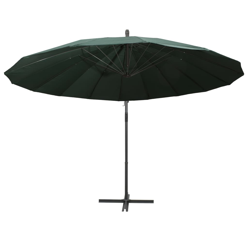 Vidaxl parasol flottant avec mât en aluminium 3 m vert