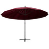 Vidaxl Parasol flottant avec un poteau en aluminium 3 m Bordeaux rouge