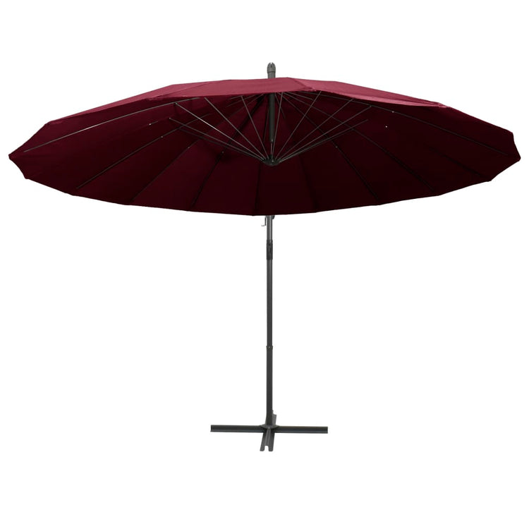 Vidaxl Parasol flottant avec un poteau en aluminium 3 m Bordeaux rouge