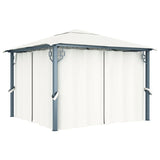 Arbor Vidaxl avec rideau 300x300 cm Crème en aluminium - afbeelding 1