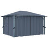 Arbor Vidaxl avec rideau 400x300 cm Aluminium anthracite