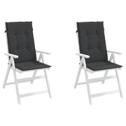 Coussins de chaise de jardin vidaxl 2 st dos haut 120x50x3 cm tissu noir - afbeelding 3
