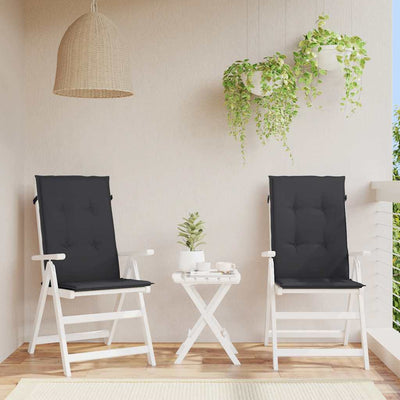 Coussins de chaise de jardin vidaxl 2 st dos haut 120x50x3 cm tissu noir