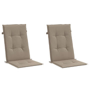 Coussins de chaise de jardin vidaxl 2 st dos haut 120x50x3 cm tissu taupe - afbeelding 3