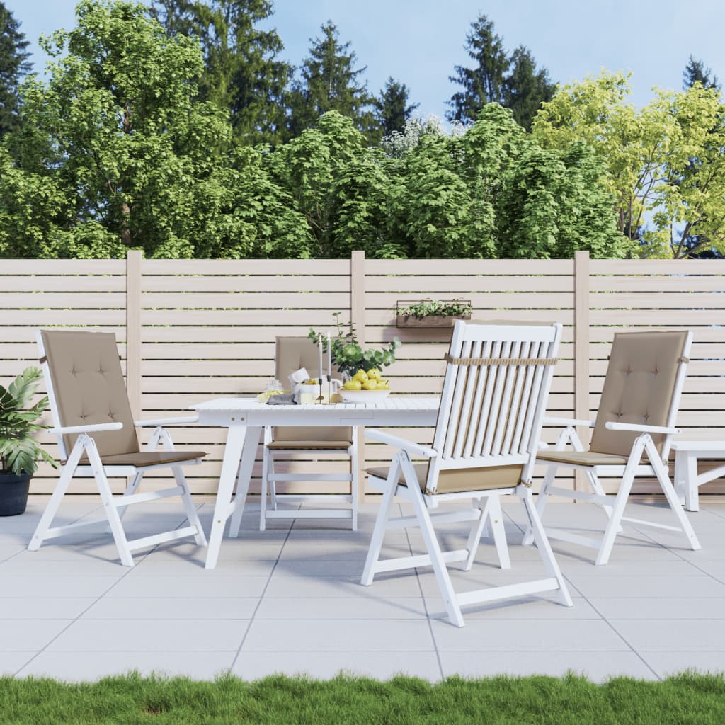 Coussins de chaise de jardin vidaxl 4 St High Back120x50x3 cm tissu taupe