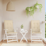 Coussins de chaise de jardin vidaxl 2 ST High arrière 120x50x3 cm en tissu beige - afbeelding 1