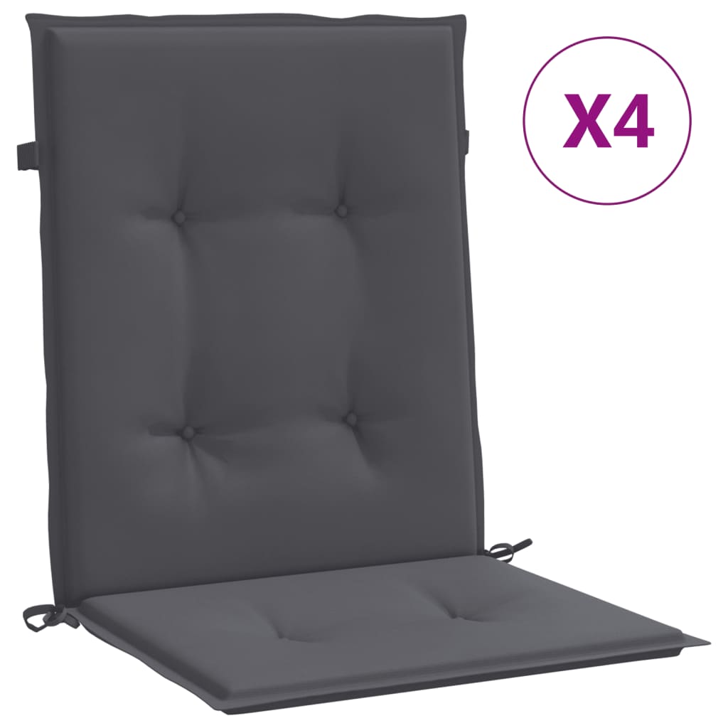 Coussin de chaise de jardin vidaxl Low dos oxford tissu anthracite couleur